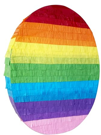 UNIIDECO Regenbogen-Piñata, klein, bunt, Osterei, mexikanische Piñata für Mädchen, Jungen, Erwachsene, Geburtstag, Party, Urlaub, Dekorationen