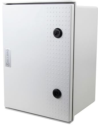 ALLBROX GRP Electrical Enclosure IP66, including GRP Backplate and Stainless Steel Mounting Brackets, Tough Box IK10, Wall Mounted Electrical Junction Box (500(H) x 350(W) x 200(D))