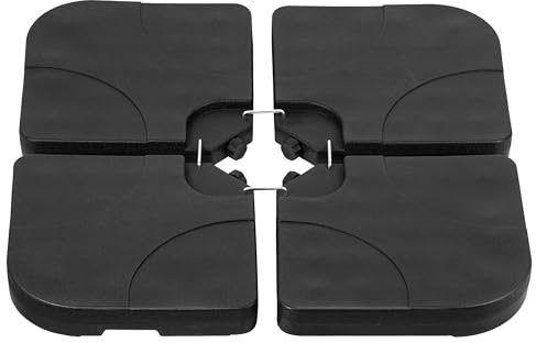 HealSmart Pied de Parasol déporté très résistant avec Sable ou Eau, capacité de 80 kg, Noir
