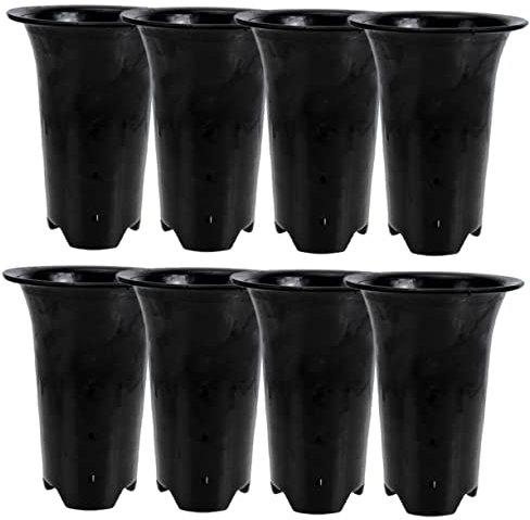 POPETPOP 8pièces Pots De pour Orchidées avec Drainage Pots Respirants Et pour Intérieur Et Extérieur Couleur Noire