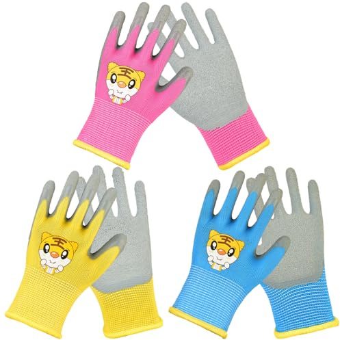 BDSHUNBF Guantes de Trabajo y Jardinería para Niños (2-5 Años XXXS), Tejido Elástico de Protección