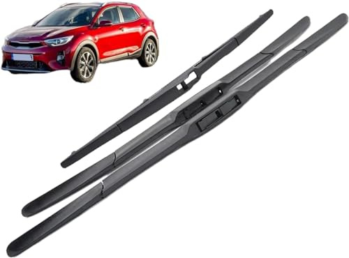 QDFGNKBAI Coche Escobillas Limpiaparabrisas para Kia Stonic 2016-2024 26+16+11, Parabrisas Cepillos Lluvia Limpia bien ultrasilencioso,Fáciles Instalar