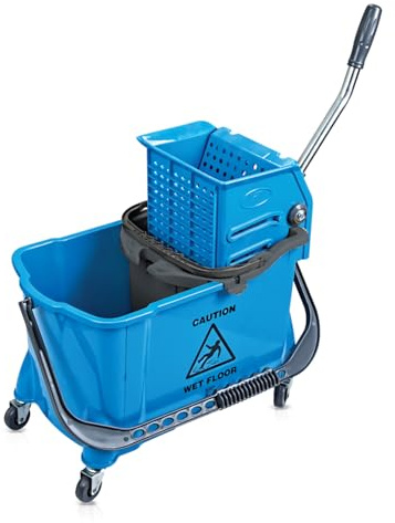 La Briantina Carrello Lavapavimenti Rombo con Strizzatore e Rotelle Professionale, 34 Litri, 69x32x72 cm, Codice Colore Blu