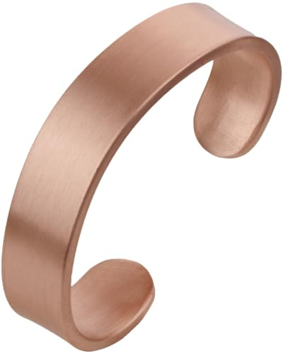 DEMMEX 3 mm Bracelet Jonc Manchette en Cuivre Massif pour Homme et Femme – 100% Cuivre Pur, Brut, Non Revêtu et Non Magnétique – Le Plus Épais de Sa Catégorie (M-L | Pour Poignet de 18 à 21,5 cm)
