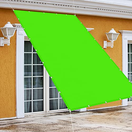 Green 6x7m Sun Shade Sail Canopy 98% UV Block Party Sunscreen Awning for Outdoor Patio Garden Pergola Decking Sunshade with Extra Large Coverage Area