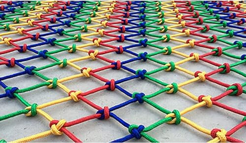 ININOSNP Buntes Kletternetz, Outdoor-/Innen-Kletternetz, langlebiges Seilleiter-Netz for Zaundekoration(3 * 6m)
