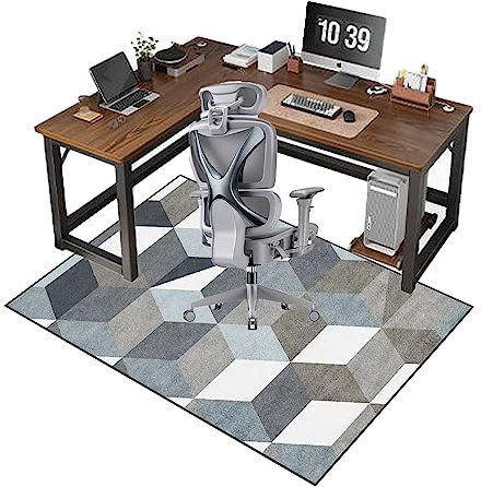 Schreibtischstuhlmatte für Teppich, Büro, Gaming-Stuhl, Unterlage, niedriger Flor, Bodenschutz, rutschfest, kratzfest, 160 x 180 cm