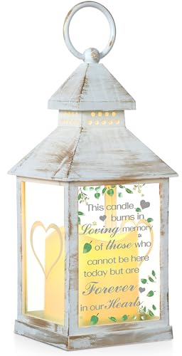Kittmip This Candle Burns in Loving Memory of Memorial Wedding Lantern Sympathy Gifts for Loss of Loved One Table Top Remembrance Wedding Decorations