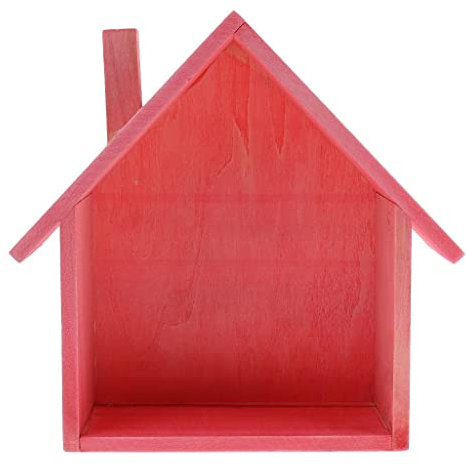 sporful Wandregal aus Holz in Hausform, für Küche, Badezimmer, Aufbewahrungsregal, Aufbewahrungsbox, Holzhaus