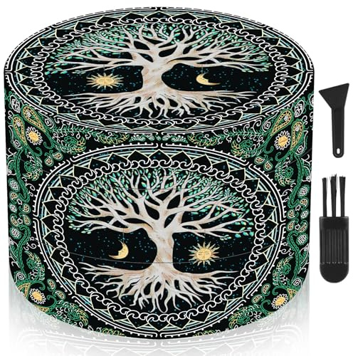 Metal Grinder 63MM Crusher 40 Grinding Teeth Cool Grinder 4 Layers | With Scraper Plastic Brush Black Grinder Tree Design Metal Crusher for Spice Mill Gifts Grinder Kitchen