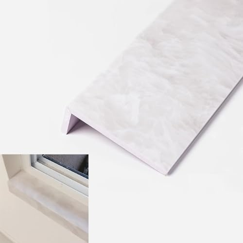 Window Sill Cover - Decorative Marble Texture Tile Finish, Non-Rust Ledge Capping for Home or Hotel, Durable Window Sill Board
