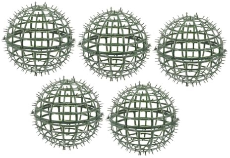 KONTONTY 5 Stück Kunststoff Topiary Kugelkäfige Grün Einfache Montage Vielseitig Einsetzbar Pflanzendekoration für Garten und Terrasse Gartendekorationsrahmen