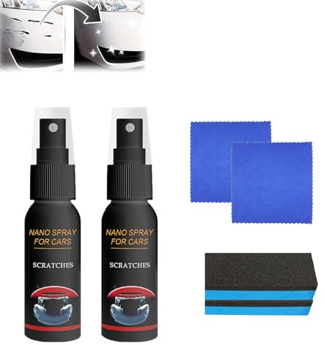 Nano spray para coche, espray para eliminar arañazos de coche, nano removedor de arañazos, spray de reparación rápida, eliminación profunda de arañazos y marcas de remolino (2 unidades)