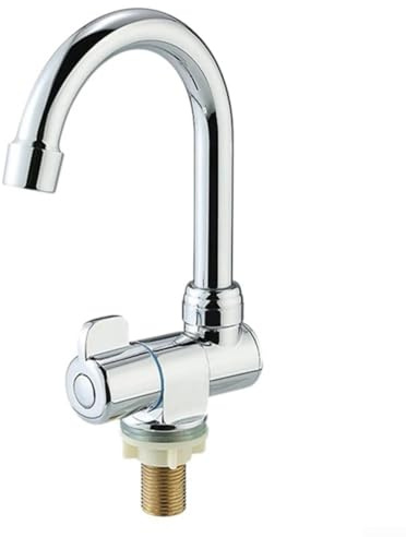 Snowchecking Klappbarer Wasserhahn für Boote, Wohnmobil, 360 Grad drehbar, einzelner Kaltwasserhahn, G1/2-Gewinde für Küchenspüle