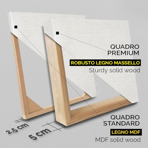 Giallobus - Quadro - Art Collection Home 01 - Tela Standard - 70L x 40l cm - 34 - Mappa golden - Pronto da appendere - Quadri moderni per la casa