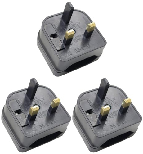 3 pcs European to UK Plug Adapter,Socket Converter with 13A Fuse,Type C/E/F Socket to Britain Type-G Plug Converter for Home Travel Hotel Business Trip