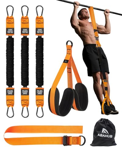 Abahub Set di Bande per Trazioni Resistenza Bande 75-225 LBS, Allenamento a Casa e in Palestra, per Principianti, Allenamento della Forza, Esercizi per Parte Superiore del Corpo con Borsa Trasporto