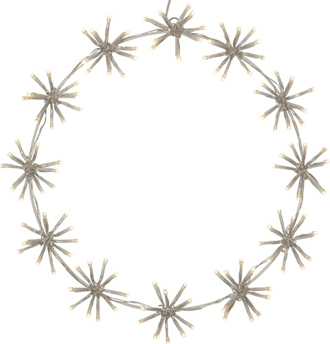 EGLO LED Fensterdeko hängend Flower Ring, Hängedeko beleuchtet, Dekoleuchte | Stahl in weiss, Kunststoff in weiss, warmweiß, IP44