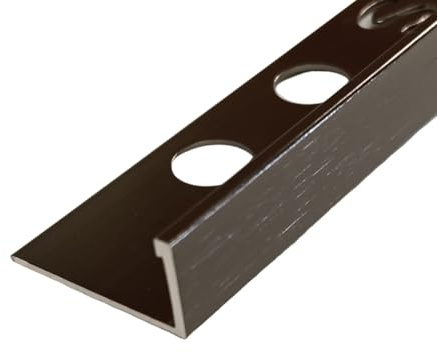Acorn Tiles 12.5mm Brushed Gunmetal Metal Tile Trim Strips, 250cm Length, 5cm Width, 5 Pieces, Professional Building Material
