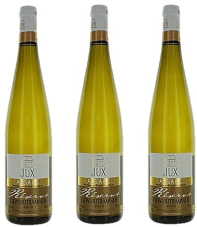 Lot 3x Vin blanc Alsace Gewurztraminer AOP - Bouteille 750ml