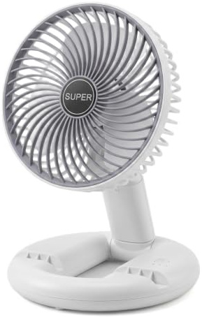 Ziyonix USB Desk Fan, Portable Battery-Operated Table Electric Fan, Foldable Whisper Quiet Desk Fans with 3 Speed Levels, Rotatable Head Mini Ventilator for Home Study Bedroom Office (Grey)