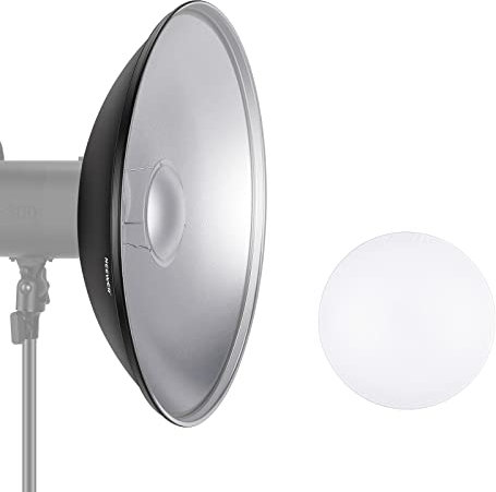 NEEWER 16/41cm Aluminium Standard Reflektor Beauty Dish mit weißem Diffusor Socke kompatibel mit Bowens Mount Studio Stroboskop Blitzlicht, NEEWER Vision 4 ML300 S101-300W S101-400W etc