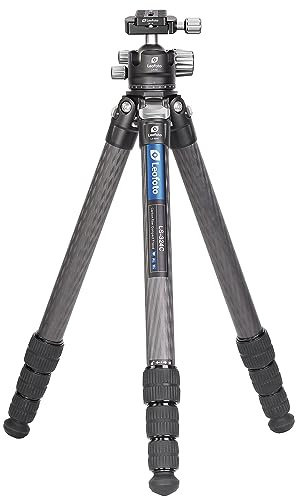 Leofoto - Förvaring - kolstativ för kameror - kulhuvud ingår - 15 kg lastkapacitet - utdragbara fötter - höjd: 17 cm - 171 cm - LS-324C + kulhuvud LH-40