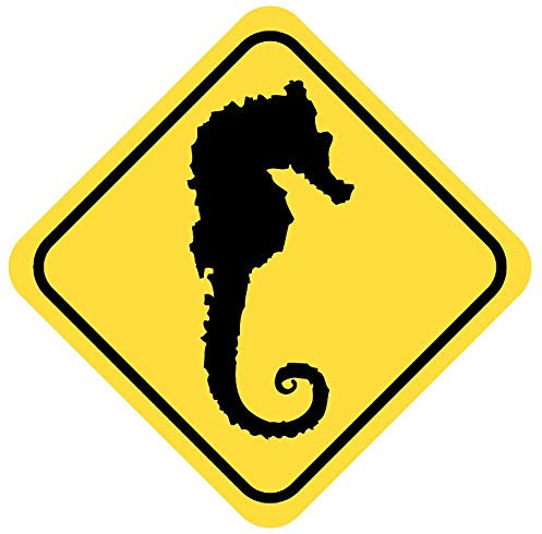 Samunshi® Seepferdchen Warnschild Warndreieck Aufkleber Achtung Vorsicht Tier - 25x25cm mehrfarbig