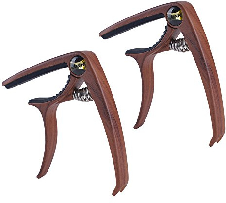 NUZAMAS 2 Stück Gitarre Capotastos Brücke Pin Puller aus Zinklegierung Kapodaster für Akustik und E-Gitarre, Ukulele Einhand Trigger Style