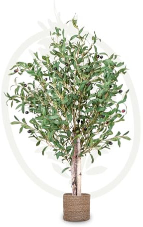 Maia Shop Artificial Olive Tree, 105 cm for Home and Office Decoration. Hyper-realistic Decorative Artificial Plant with Natural Trunk
