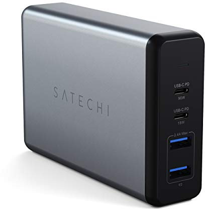 SATECHI 108W USB C PD Tischladegerät – 2 USB-C PD & 2 USB-A Anschlüsse – Für M2/M1 MacBook Pro/Air, M2/M1 iPad Pro/Air, iPhone 14 Pro Max/14 Pro/14/14 Plus