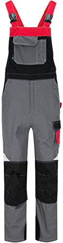 BWOLF Techno Peto de Trabajo Hombre Peto Trabajo Hombre para hombre y mujer con elementos reflectantes en gris Gris/Rojo XL