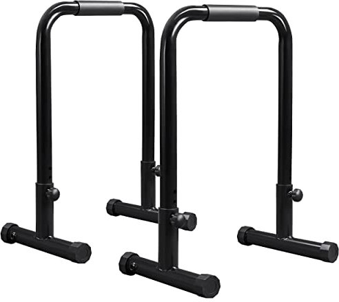 Yaheetech Dip Stationen Dip Barren Verstellbarer Dip-Ständer mit sicheren Steckverbindern Fitness Parallettes Körpertraining Barren bis 227 KG belastbar