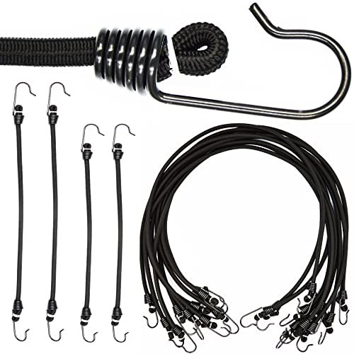 6er Set 30cm Lang Elastisch Spanngummi mit Haken Transportgurte Planenspanner Gepäckspanner Expander Gepäckträger