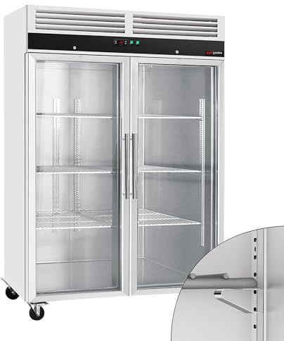 GGM Gastro | TS1200GND | Tiefkühlschrank Edelstahl ECO - 1200 Liter - mit 2 Glastüren