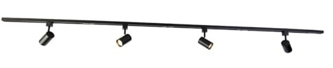 QAZQA yade - Système de rail spot luminaire plafond, plafonnier compatible pour led - 4 lumière - L 210 cm - Noir - Moderne - éclairage intérieur - Salon I Chambre I Cuisine I Salle à manger