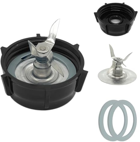 for Oster Blender Replacement Parts Blender Ice Crusher Blade with Jar Base Cap and Two Rubber O Ring Sealing Ring Gasket, Compatible with Oster Osterizer Blenders Accessories