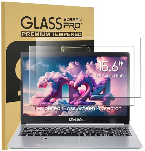 2-Pack Tempered Glass Screen Protector for HP Laptop 15.6, HP Pavilion/Envy 15.6, Dell Inspiron 15, Lenovo Ideapad 15, Acer Aspire 5, Chromebook 15.6 & Other 15.6“ 16:9 Laptop (345x194mm/ W x H)