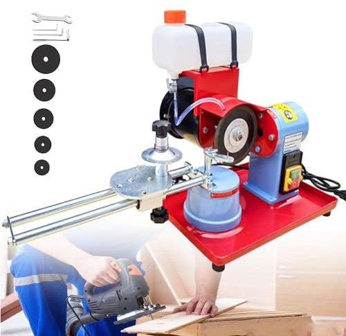 GBHJJ Schärfen von Kreissägeblättern, runde Kreissägeblatt-Schärfmaschine mit Wassertank, 2850 Pm Leistung, Drehwinkelfräser-Schleifschärfmaschine für Hartmetall-Sägeblätter,110V