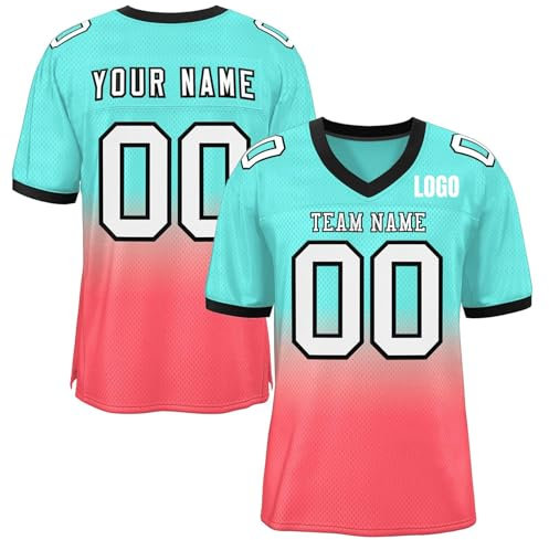 Generisch Personalisiert Herren Sporthemden Rugby Trikot Schnelltrocknend American Football Trikot Atmungsaktiv T-Shirt Individuelles Fußball Trikot Kurzarm Trikot Männer Damen Black Friday Angebote