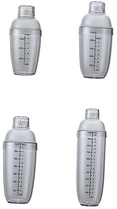 MAGICLULU Criba Vibradora Coctelera De Plástico Transparente Con Escala Juego 5pcs 350ml-1000ml Para Vino Bebidas Bar