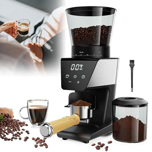 Macinacaffè Elettrico a Macina Conica, Macinacaffè Elettrico, con 30 Impostazioni Precise per 1-12 Tazze, con Display LCD, Touchscreen, Antistatico, per Espresso/Drip/Brew/Cold Brew/French