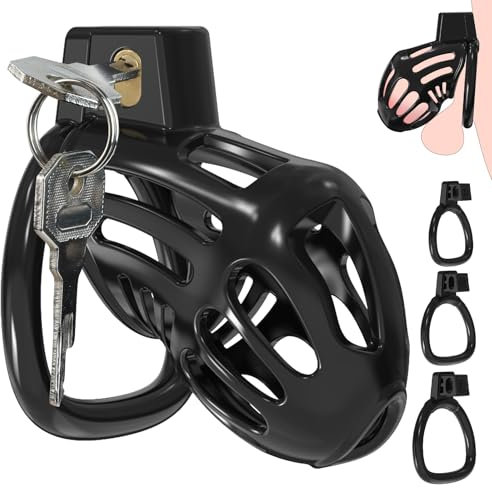 Keuschheitskäfig Herren Chastity Cage Männer - keuschheitsgürtel für herren Sex Spielzeug für die Männer mit 3 Größen Ringen, Cock Cage Erwachsene Sexspielzeuge für SM Fetisch Extrem Penis Bondage