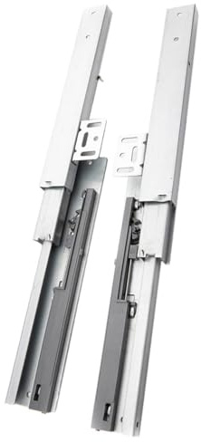 YCCYHQ Auszugsschienen Bodenmontage, Soft-Close, Bodenmontage und Bodenunterstützung, 50 KG Tragkraft, 3-Fach, Unsichtbare Gleitschiene, 1 Paar(55CM/22IN)