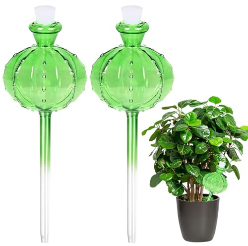 Lot de 2 boules d'irrigation 500 ml - Arrosage automatique des plantes pour plantes d'intérieur et jardin - Système d'auto-arrosage avec cône d'argile - Idéal pour les vacances et les plantes de