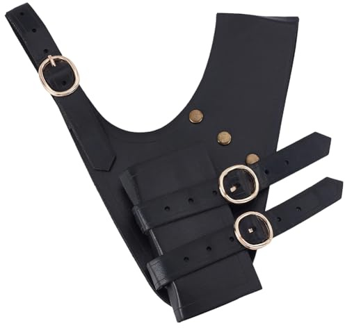 CRAFTYMELODY Mittelalterlicher Schwertfrosch Aus Kunstleder Schwarz Mittelalterlicher Wikinger Schwerthalter Rapier Ritterscheide Dolch Mit Legierungsbeschlägen 211x174x25mm