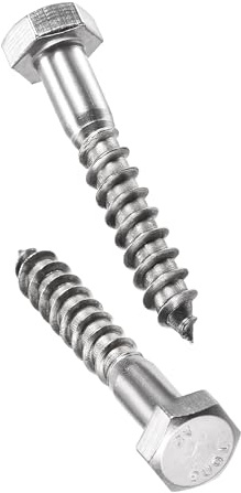 TA-VIGOR 10Pcs Coach Screws, M8 x 50mm Hex Head Lag Bolts, 304 Stainless Steel Sleeper Concrete Wood Screw Hexagon Lag Half Thread Self-Tapping Bolts for Outdoor Use in Decking, Fencing