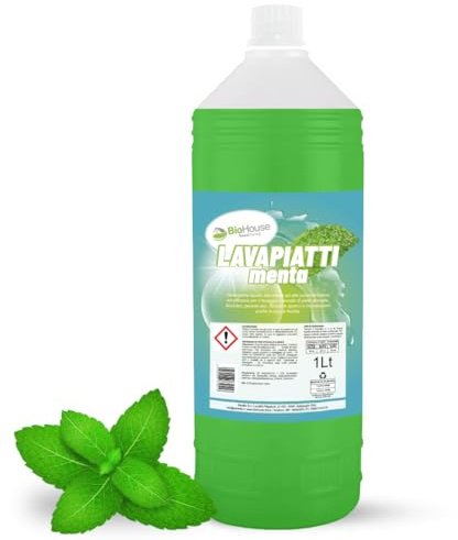 Detersivo Piatti Liquido 1 Litro Detersivo Piatti a Mano Detergente Mani Igienizzante Rimuove Sporco e Incrostazioni (1 Pezzo, Menta)