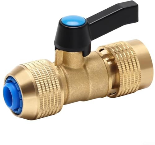 Garden Hose Connector Control Valve for 13mm 1/2 Inch and 15mm 5/8 Inch Hose Adapter Brass Water Flow Regulator with Metal Switch for Sprinklers Irrigation Gardening Agriculture Car Washing