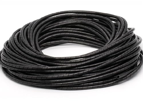 XLANDALYUEFA Cable management sleeve, Spiral Wrap Sleeve Organizer 4mm 6mm 8mm ID Multicolor Multiple Sizes(Black,OD 8mm 10 Meter)